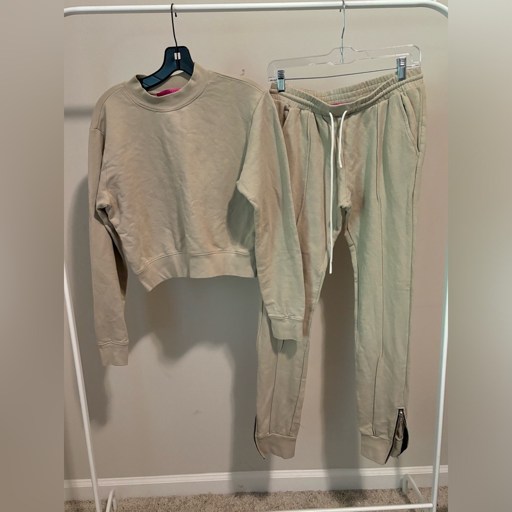 House of Chic Tan matching long sleeve sweater and pants set